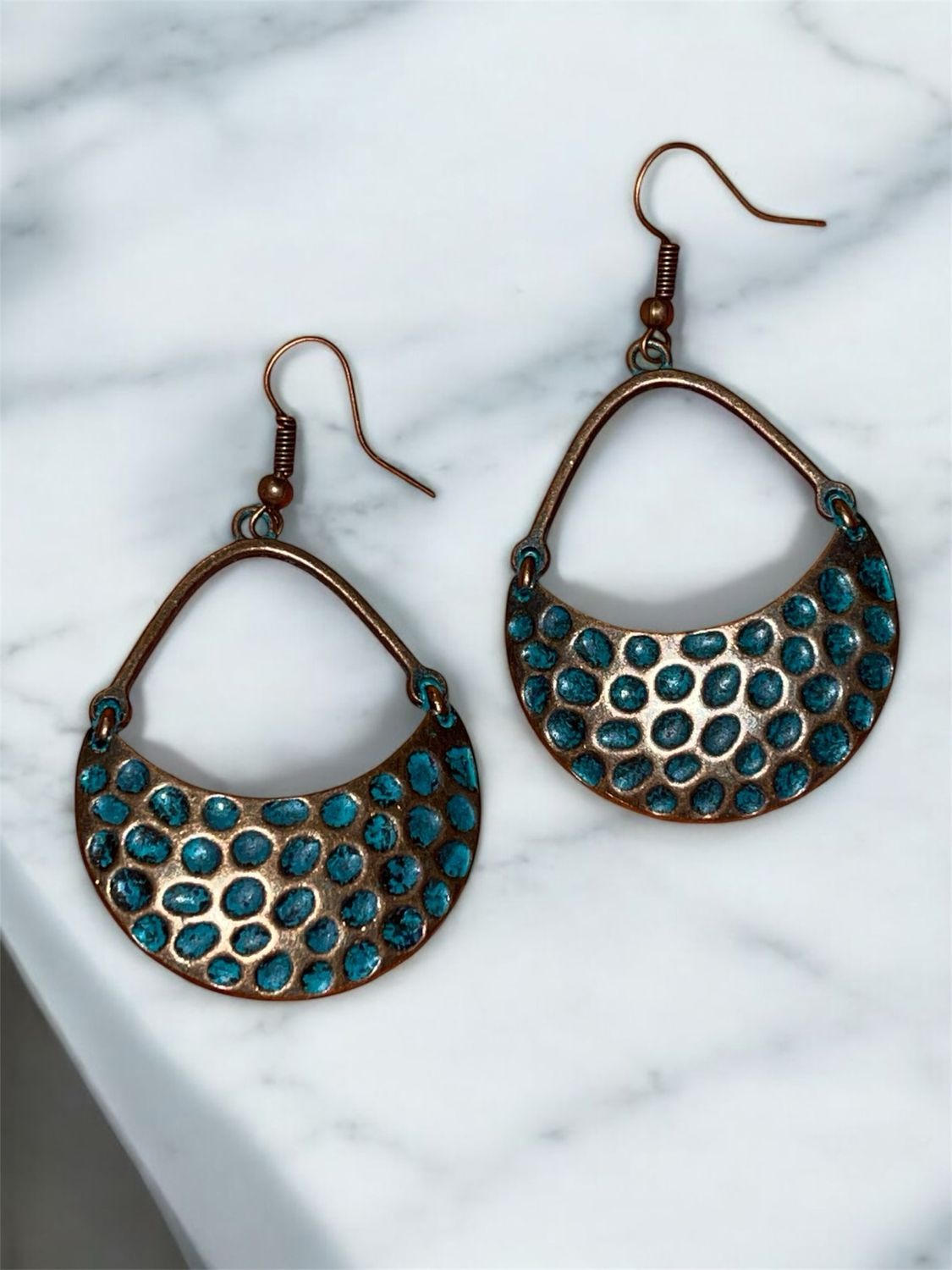 Brass And Turquoise Earrings