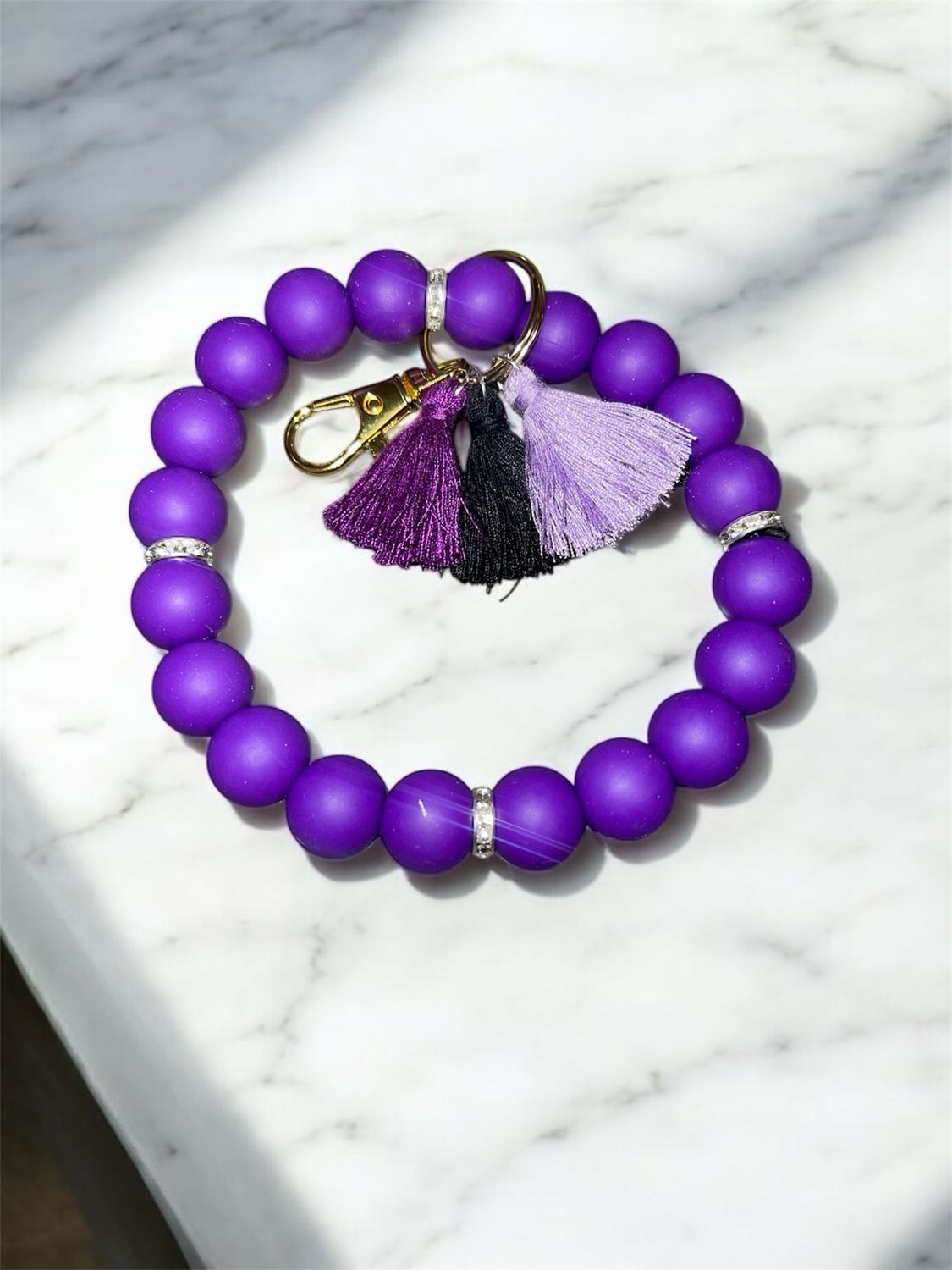 Dark Purple Keychain Wristlet