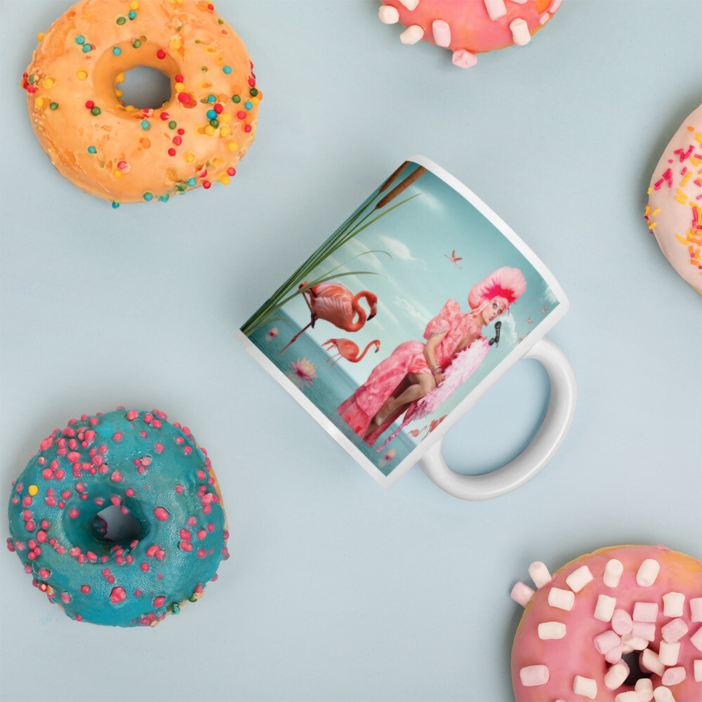 Mug Blanc Brillant Mado Flamant