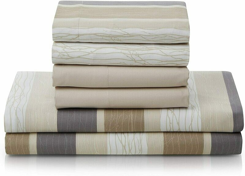 Queen Sheet Set with Shams - Earth Stripe