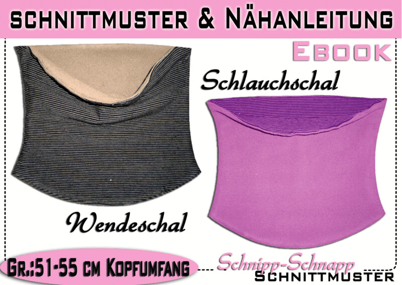 Anleitung +Schnitt Schlauchschal Wendeschal Kinder