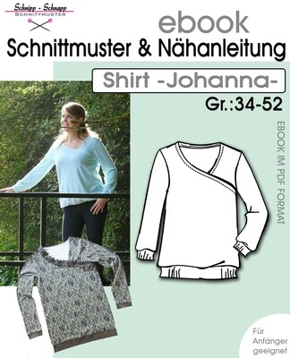 pdf.Schnittmuster & Anleitung Shirt "Johanna" Gr:34-52