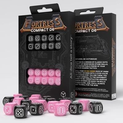 Q Workshop - Fortress  Compact - Black &amp; Pink D6 Set