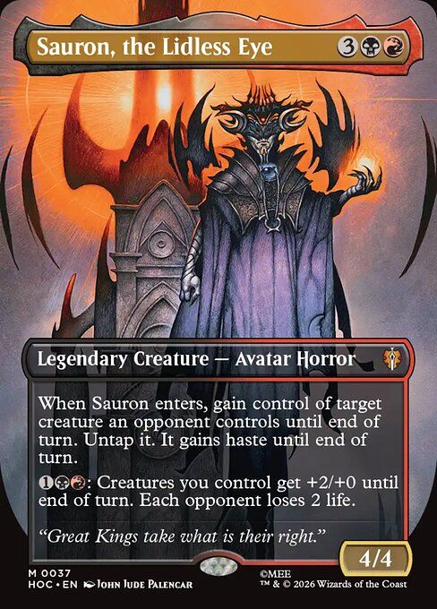Sauron, the Lidless Eye (Borderless Foil) [HOC 37] - NM