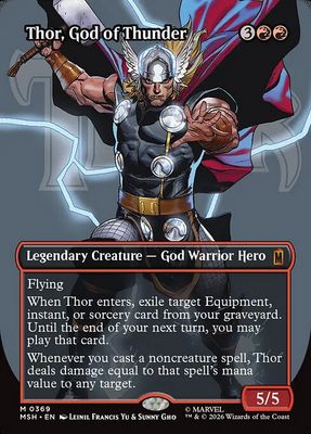 Thor, God of Thunder (Borderless Foil) [MSH 369] - NM