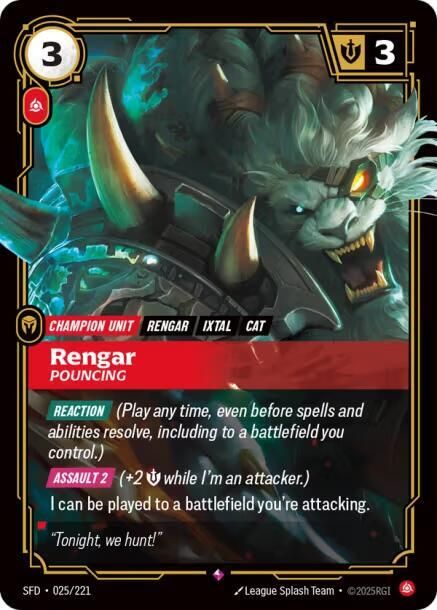 Rengar Pouncing (Foil) [SPIRITFORGED 025] - NM