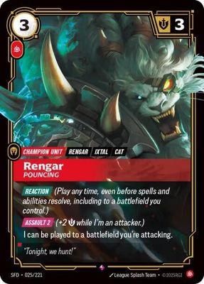 Rengar Pouncing (Foil) [SPIRITFORGED 025] - NM