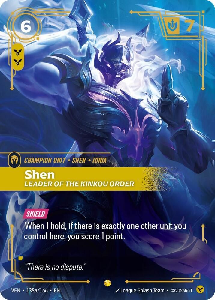 Shen - Leader of the Kinkou Order (Alternate Art) (Foil) [VENDETTA 138a/166] - NM