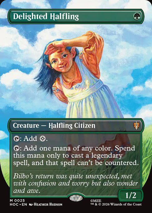 Delighted Halfling (Borderless Foil) [HOC 25] - NM