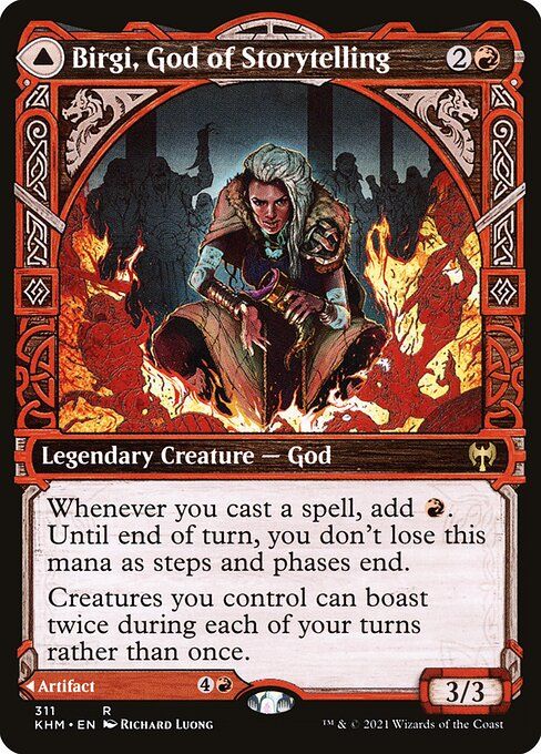 Birgi, God of Storytelling // Harnfel, Horn of Bounty (Showcase Foil) [KHM 311] - NM