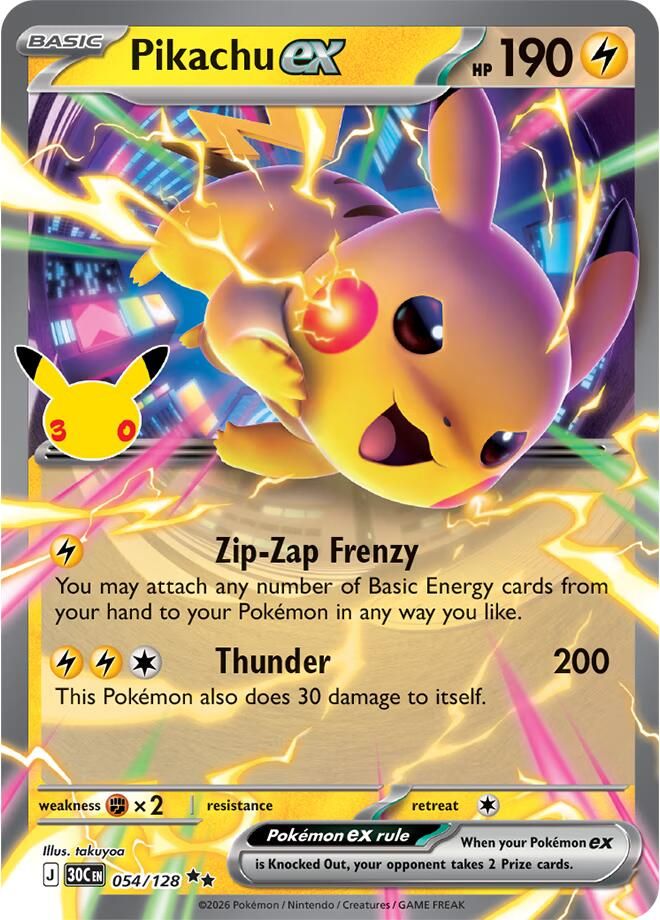 Pikachu ex (Holofoil) [CEL30 054] - NM