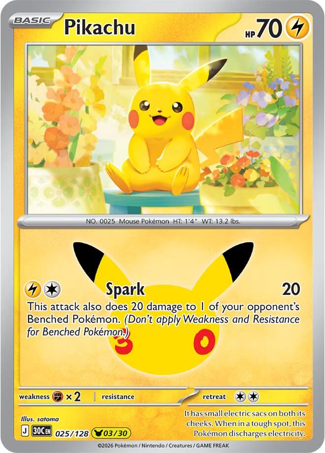 Pikachu (Holofoil) [CEL30 025] - NM