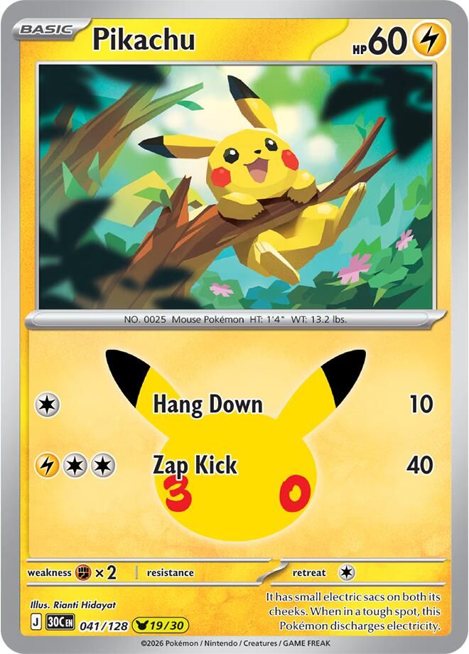 Pikachu (Holofoil) [CEL30 041] - NM