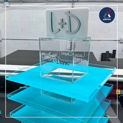 Acrylic display with a rotating base