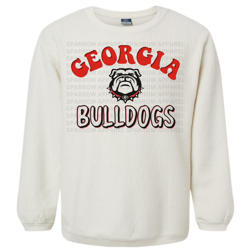 GA Bulldogs corded crewneck