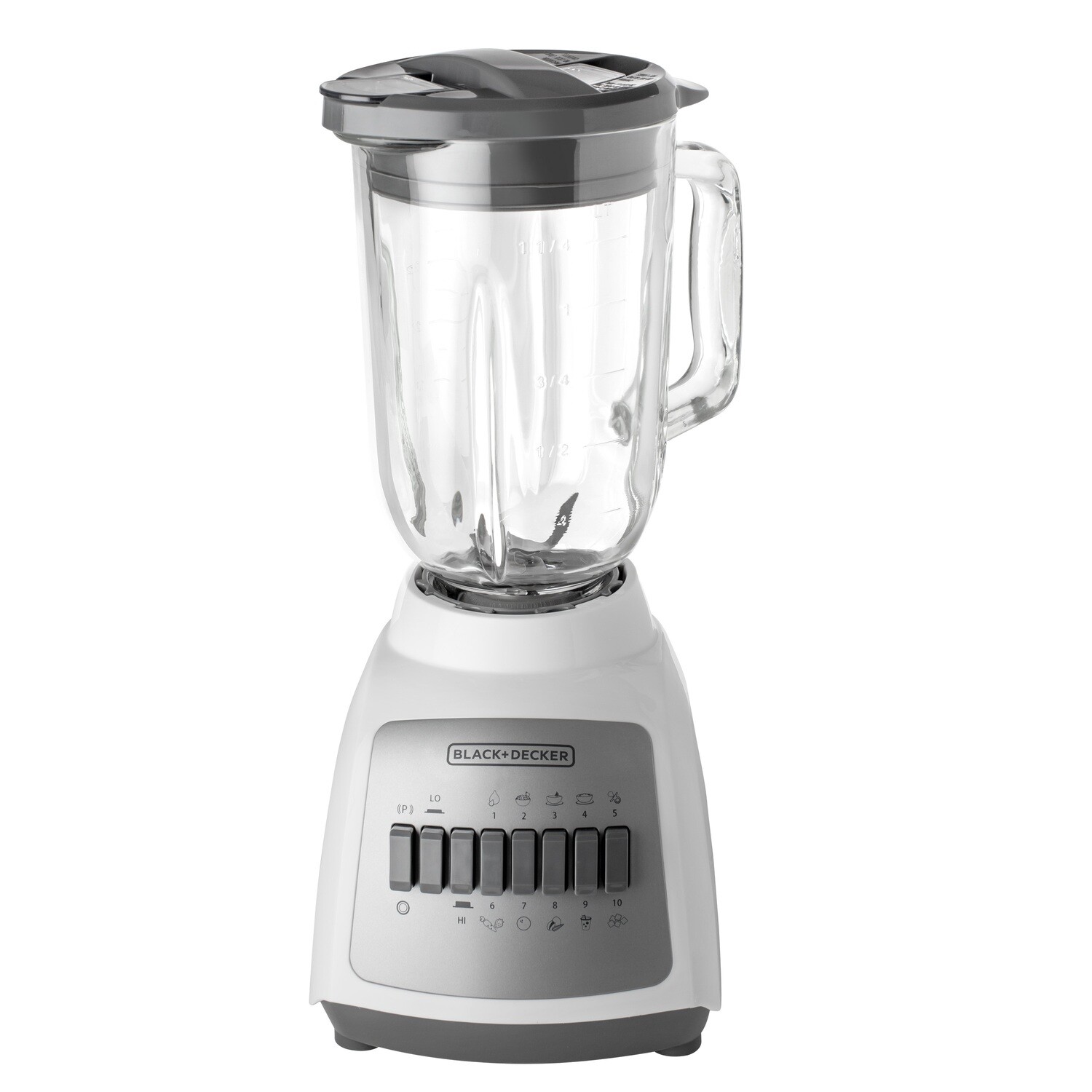 Licuadora 10 veloc jarra vidrio 550w Black + Decker BLBD210GW