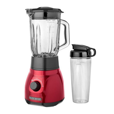 Licuadora 2 veloc 750W + vaso personal roja metalica Black + Decker BL1650R