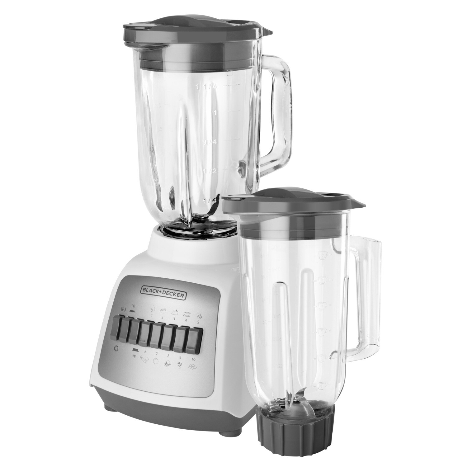Licuadora 10 veloc jarra vidrio + jarra plastica 550w Black + Decker BLBD210gpw