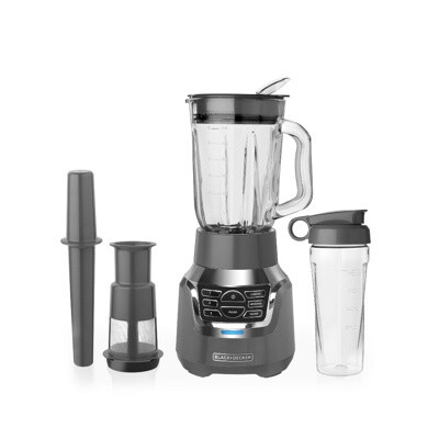 Licuadora digital 3 velocidades con filtro jarra vidrio y vaso personal Black + Decker BL1350g