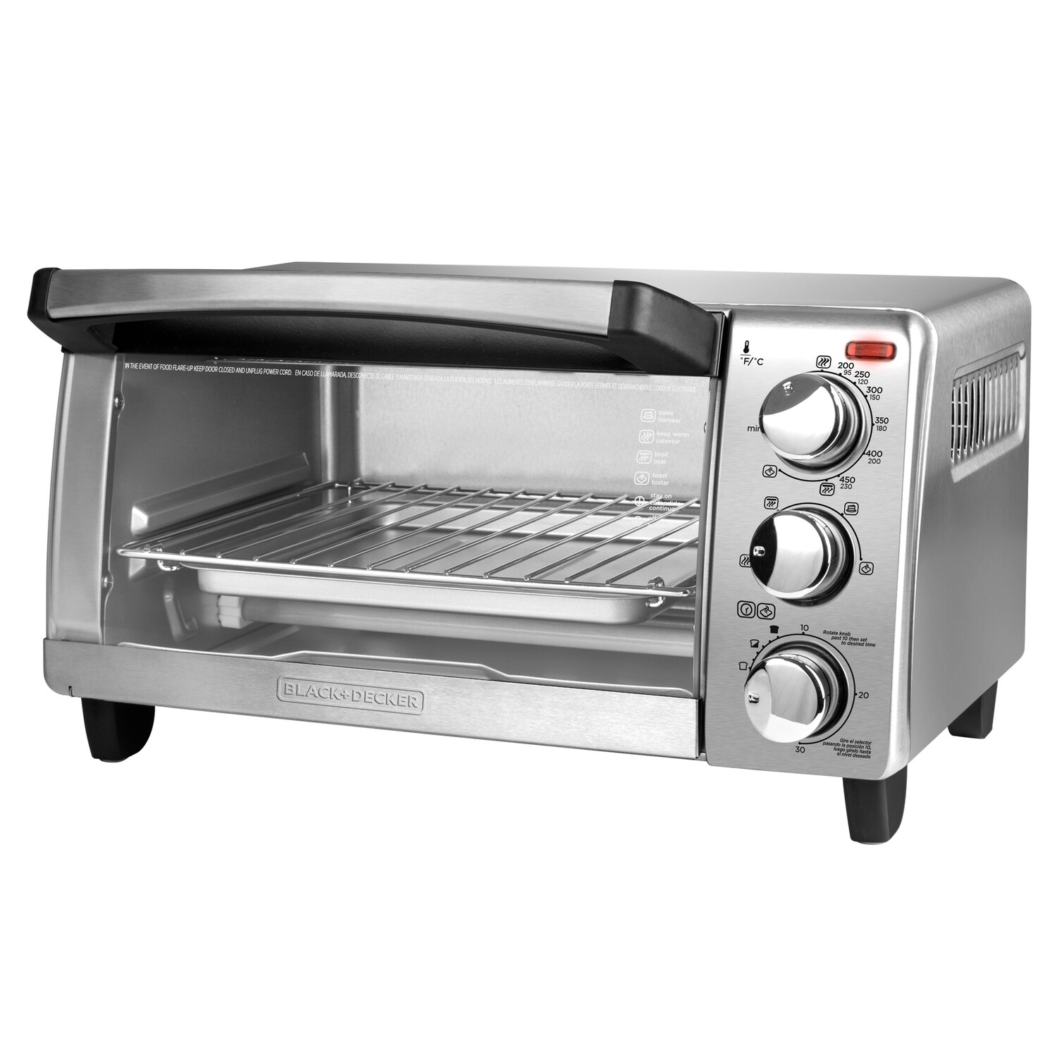 Horno 4 rebanadas inox Black + Decker TO1760SS-LA