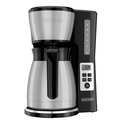 Cafetera con filtro permanente 12 tazas termico digital Black + Decker CM2046s-