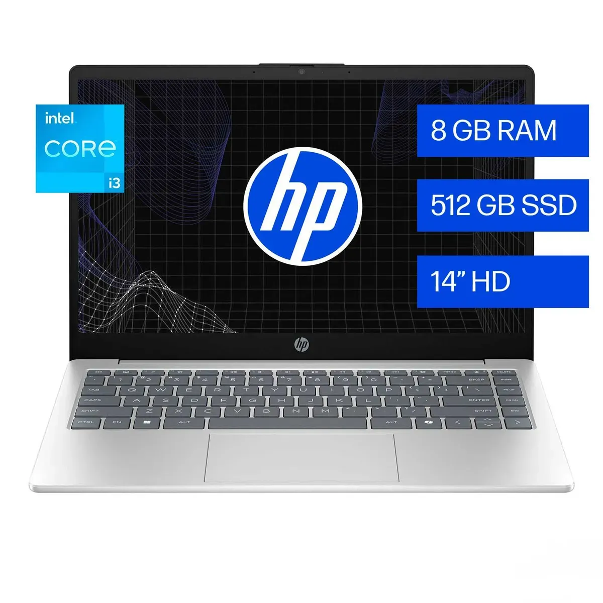 HP - Notebook - 14" - Intel Core i3 I3-1315U / 4.5 GHz - DDR4 SDRAM - 8 GB - 512 GB SSD - Integrated graphics