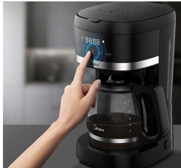 Midea Cafetera 12TZ digital negra MCD12RWCK
