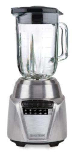 Black + Decker Licuadora Acero Inoxidable 700 Watts, 8 Veloc. Jarra vidrio 1.25L BL0876-2SDLA