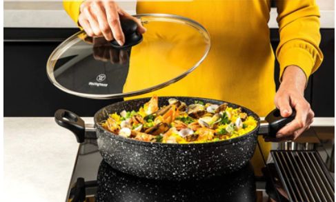 Westinghouse cacerola baja con tapa marmol negro 28 cm WCCC0009L28MBB