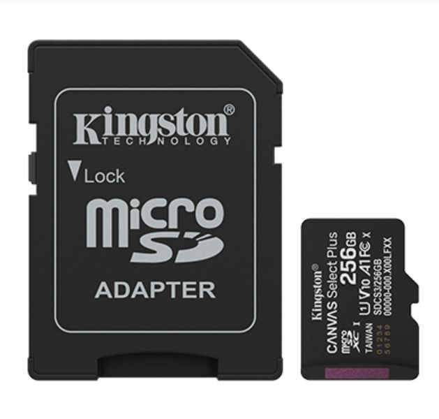 Kingston tarjeta de memoria Micro SD canvas select plus c/adaptador - SDCS3/256GB
