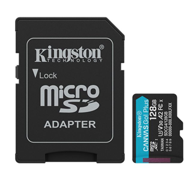 Kingston tarjeta de memoria 128GB SDXC Canvas Go Plus Gen4 200MB/s C10 UHS-I U3 V30 - SDG4/128GB