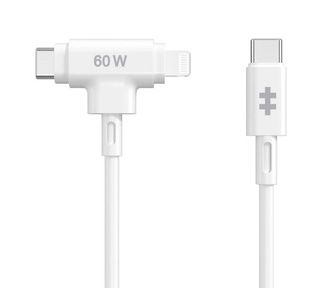 Targus cable de carga hyper 60W 2 en 1 USB-C en blanco - HJ4010WHGL