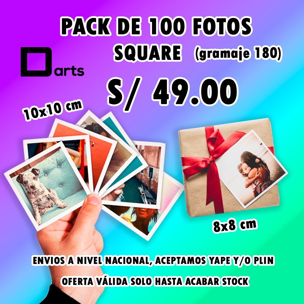 PACK 100 FOTOS SQUARE