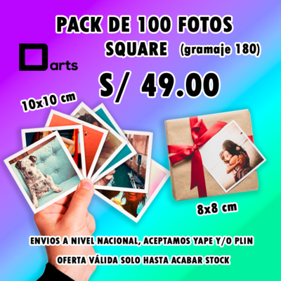 PACK 100 FOTOS SQUARE