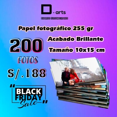PACK 200 FOTOSJUMBO  EN GRAMAJE 255 MEDIDA 10X15 CM