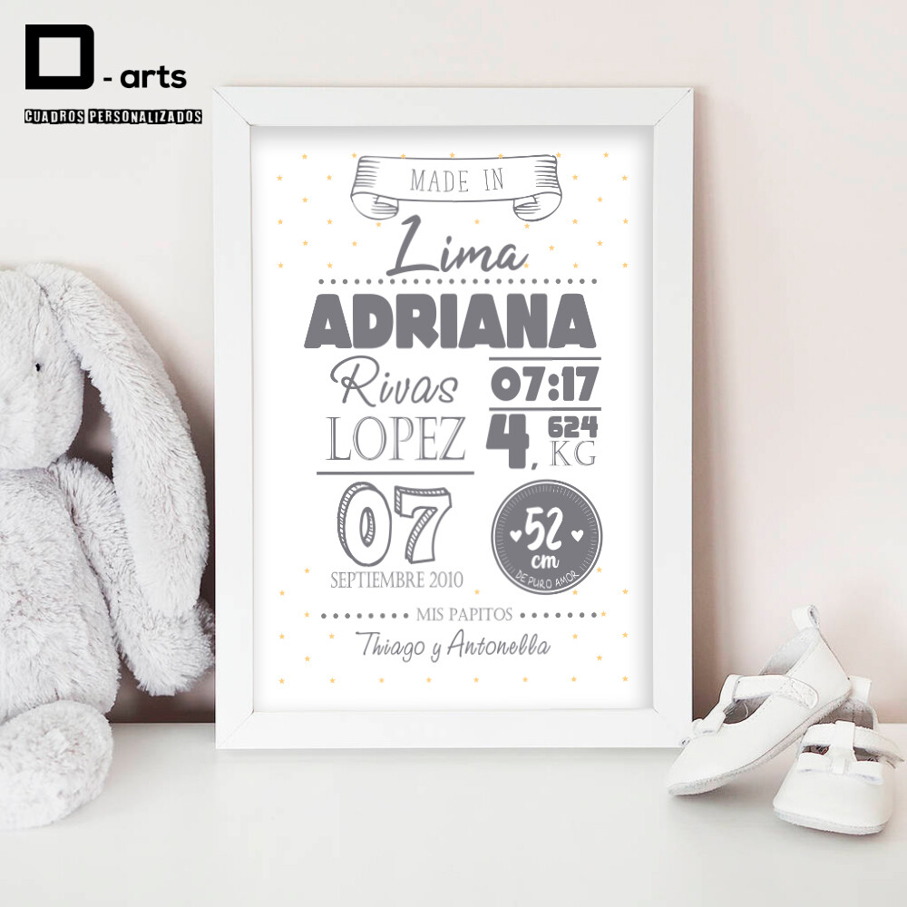 CUADROS PERSONALIZADOS DE NACIMIENTO