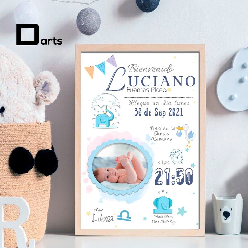 CUADROS PERSONALIZADOS DE NACIMIENTO / BABY SHOWER