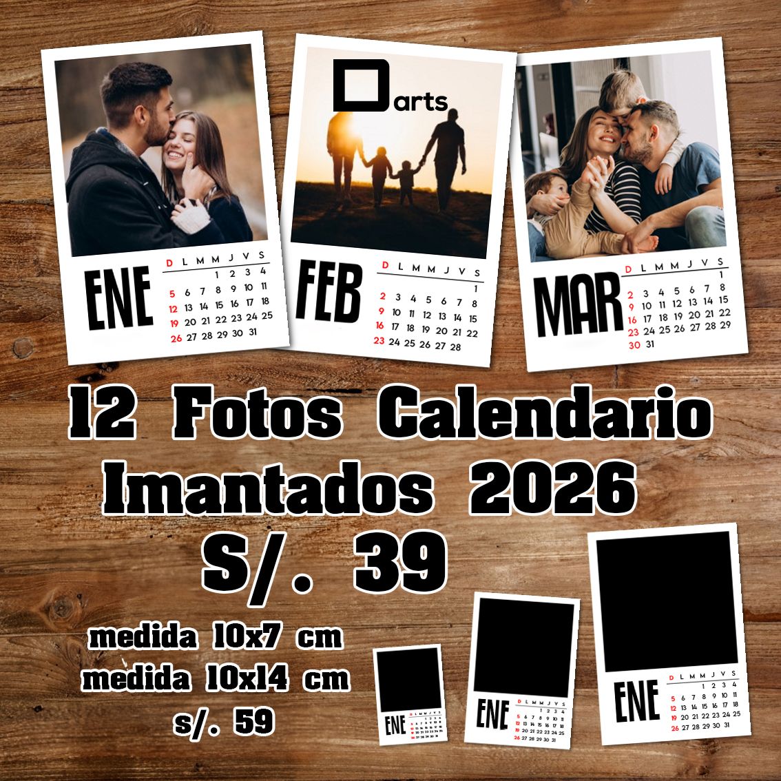 CALENDARIO DE 12 FOTOS IMANTADAS