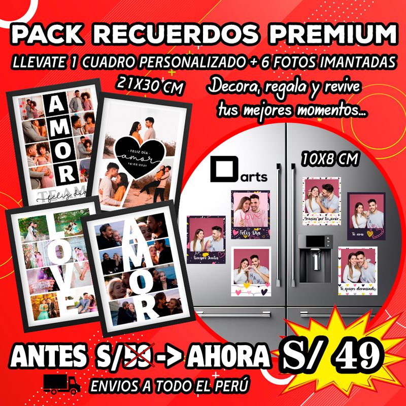 1 CUADRO PERSONALIZADO + 6 FOTOS IMANTADAS 1 CUADRO PERSONALIZADO + 6 FOTOS IMANTADAS