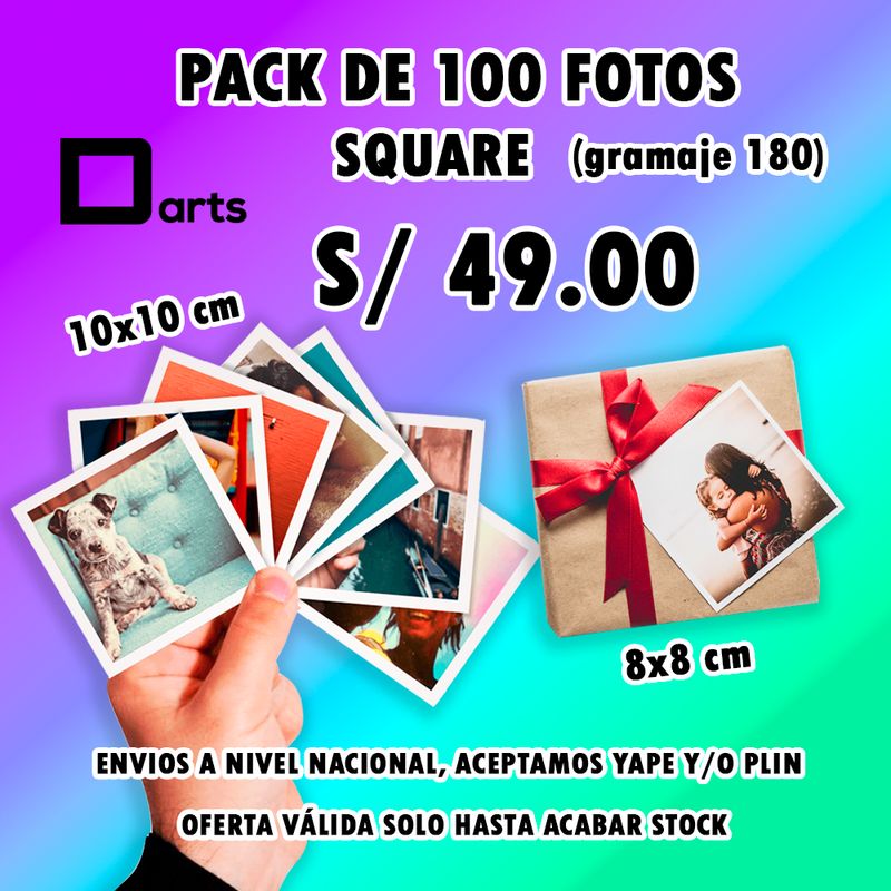 PACK 100 FOTOS SQUARE