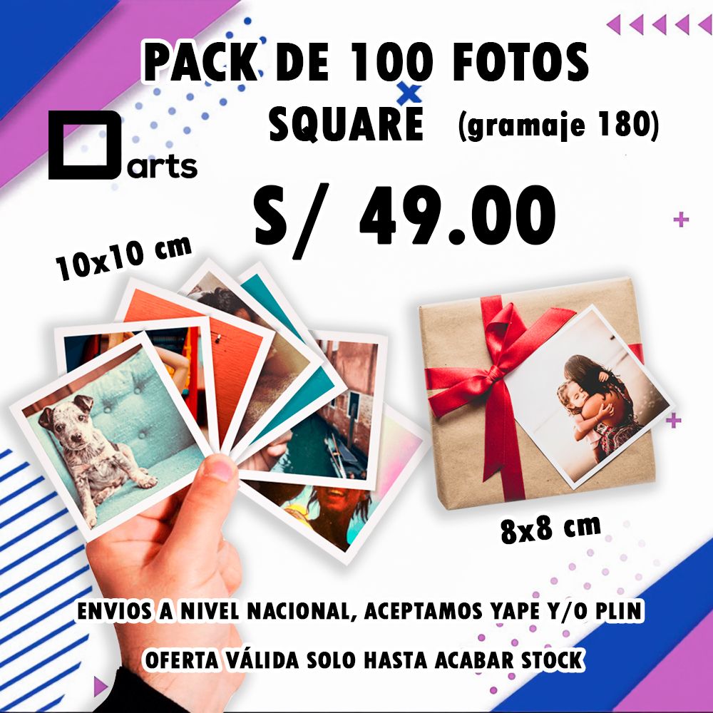 PACK 100 FOTOS SQUARE