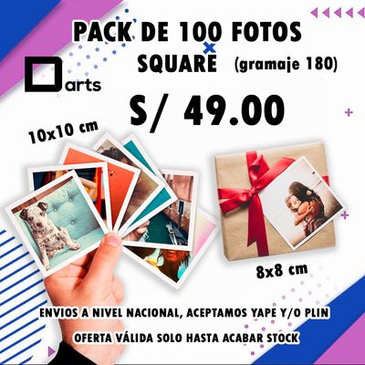 PACK 100 FOTOS SQUARE