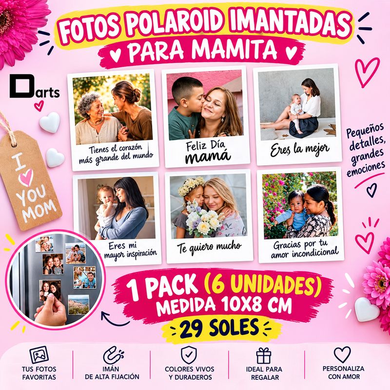 FOTOS IMANTADAS POLAROID PARA MAMITA