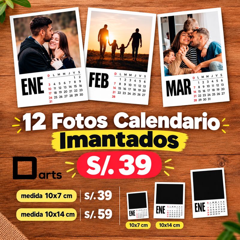 CALENDARIO DE 12 FOTOS IMANTADAS