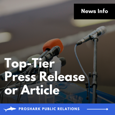 Top-tier Press release or Article
