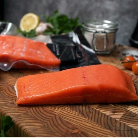 Fish (raw): Coho Salmon 6oz. Raw, frozen. Sashimi quality.