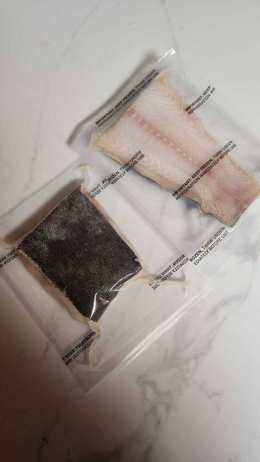 Fish (raw): Black Cod (Sablefish) 5oz (wild, USA). Raw, frozen.