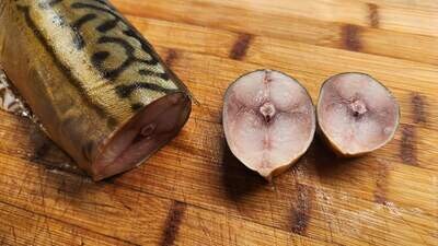 Fish (smoked): mackerel Cold Smoked . Frozen and vacuum packed. Kosher (U). WILD