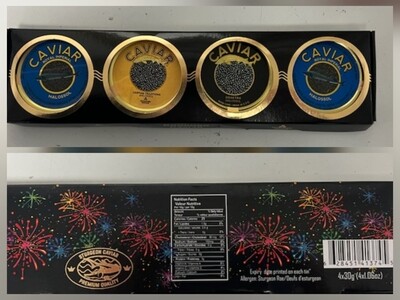 Caviar: BULK SETS - Black Sturgeon Caviar-GIFT SET 4x30gr of various black caviars, classic line Caviar: BULK SETS - Black Sturgeon Caviar-GIFT SET 4x30gr of various black caviars, classic line