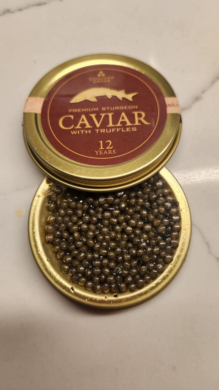 Caviar: Black Sturgeon Caviar-premium line (RED: caviar with TRUFFLES)